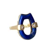 Bague vintage, lapis lazuli, or et diamants