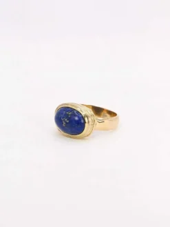 Bague vintage lapis lazuli or jaune