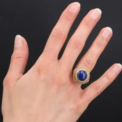 Bague vintage lapis lazuli et or