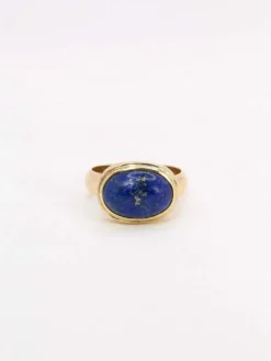 Bague vintage lapis lazuli or jaune
