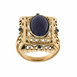 Bague vintage lapis-lazuli et saphirs