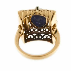 Bague vintage lapis-lazuli et saphirs