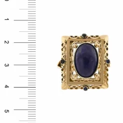 Bague vintage lapis-lazuli et saphirs