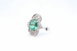 Bague Vintage émeraude & diamants