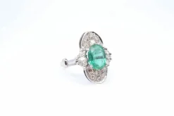 Bague Vintage émeraude & diamants