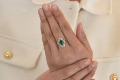 Bague Vintage émeraude & diamants