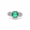 Bague vintage émeraude 1,54cts et diamants