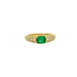 Bague vintage émeraude et diamant