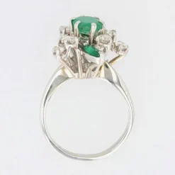 Bague vintage émeraudes et diamants
