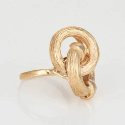 Bague Vintage Noeud Infini des Années 70 Or Jaune