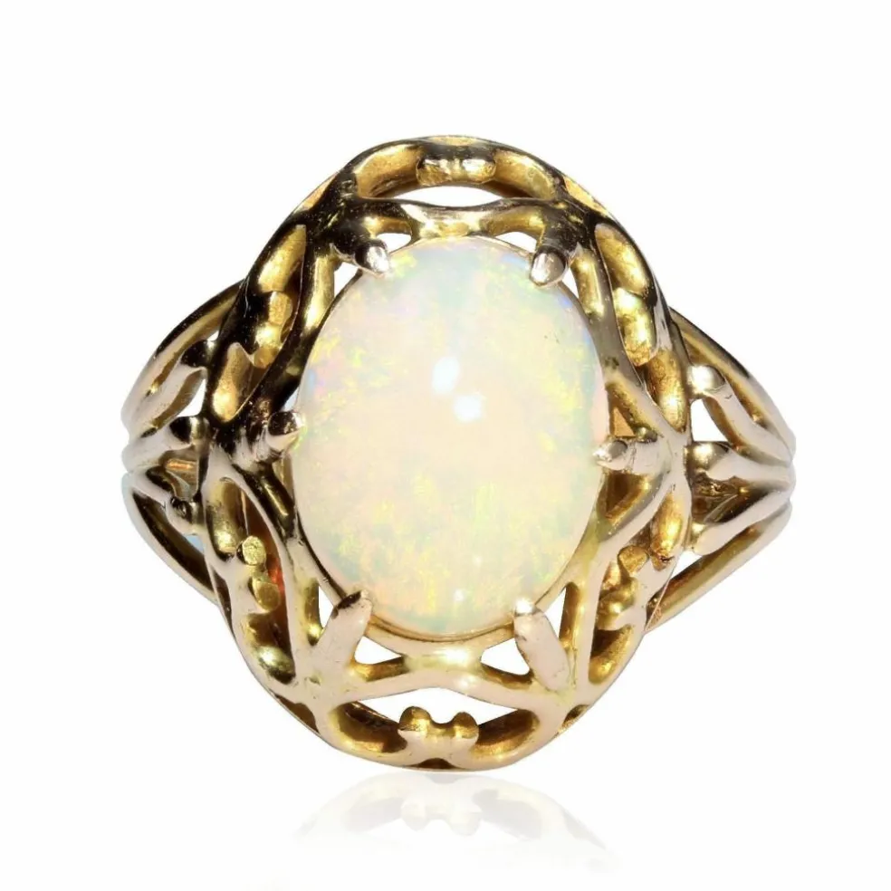 Bague vintage opale et or rose