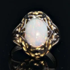 Bague vintage opale et or rose
