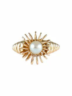 BAGUE "VINTAGE" OR & PERLE