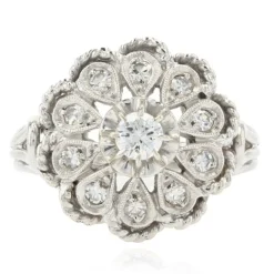 Bague vintage or blanc diamants