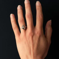 Bague vintage or blanc diamants