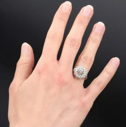 Bague vintage or blanc diamants