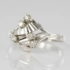 Bague vintage or blanc diamants
