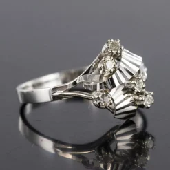 Bague vintage or blanc diamants