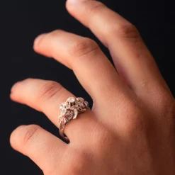 Bague vintage or blanc diamants