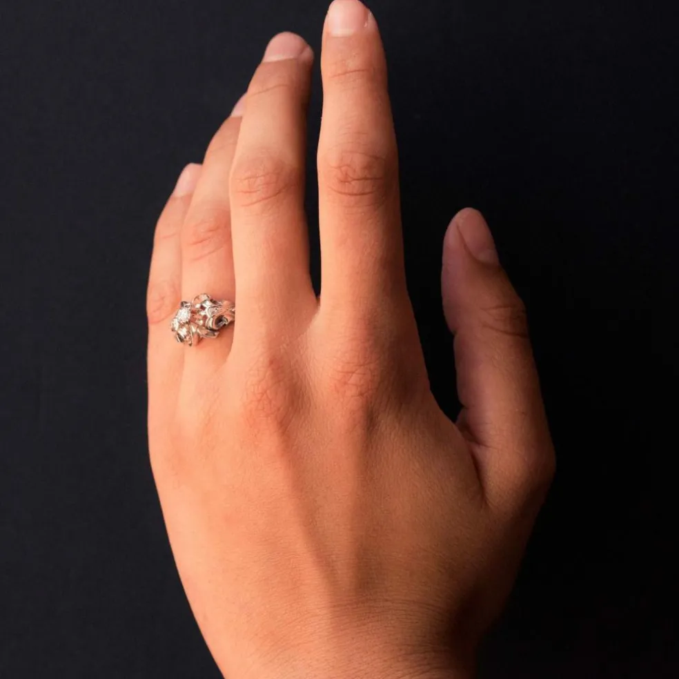 Bague vintage or blanc diamants