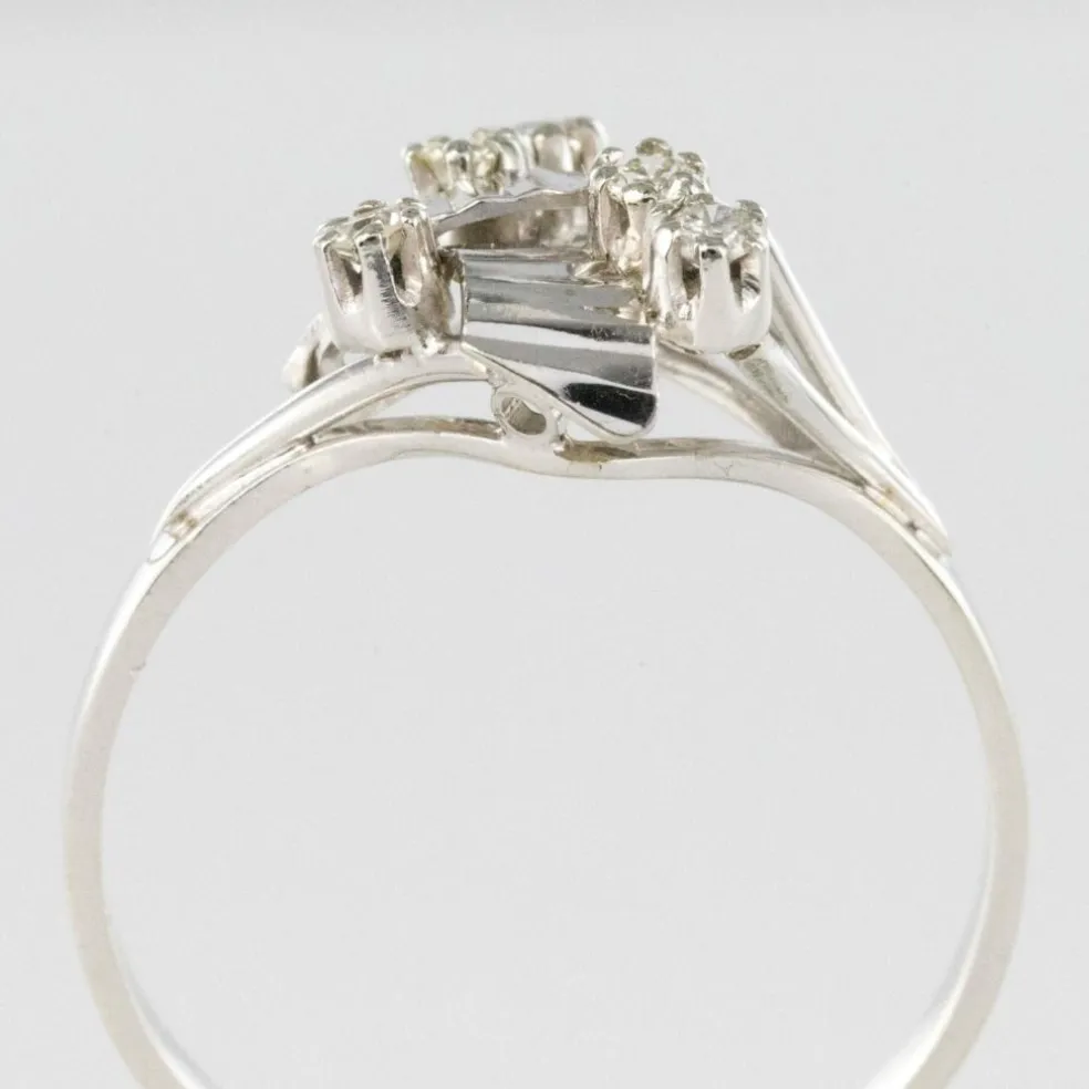 Bague vintage or blanc diamants
