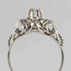 Bague vintage or blanc diamants