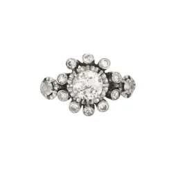 Bague vintage or blanc et diamants