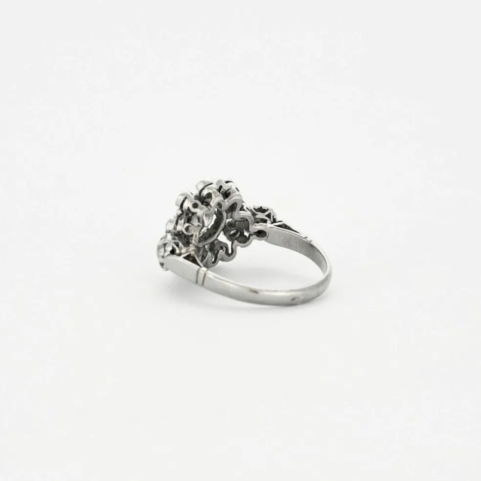 Bague vintage or blanc et diamants