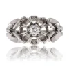 Bague vintage or blanc saphir blanc solitaire