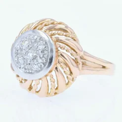 Bague vintage or diamants