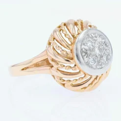 Bague vintage or diamants