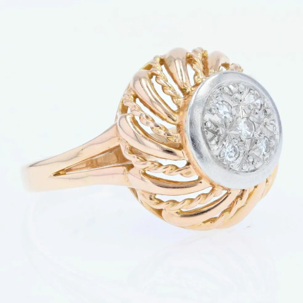 Bague vintage or diamants