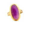 Bague vintage or jaune 18 carats et jade lavande