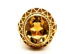 Bague Vintage Or jaune Citrine