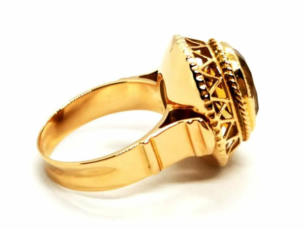 Bague Vintage Or jaune Citrine