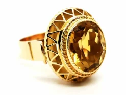 Bague Vintage Or jaune Citrine