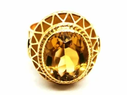Bague Vintage Or jaune Citrine