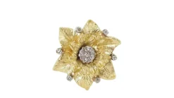 Bague vintage or jaune diamants