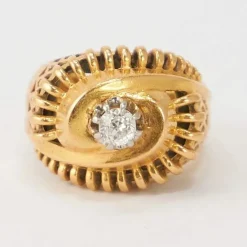 Bague Vintage Or Jaune Diamant