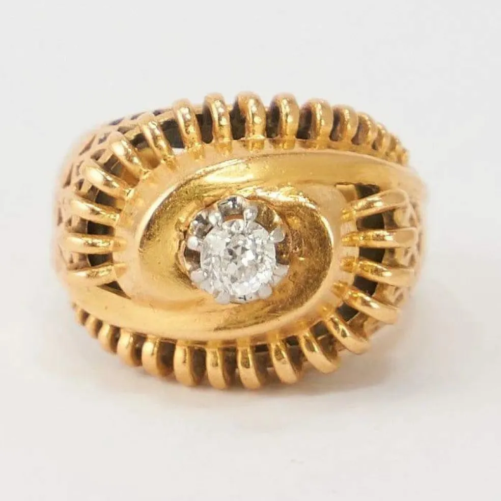 Bague Vintage Or Jaune Diamant