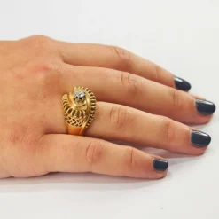 Bague Vintage Or Jaune Diamant