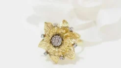 Bague vintage or jaune diamants