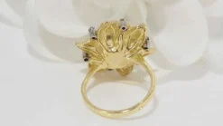 Bague vintage or jaune diamants
