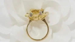 Bague vintage or jaune diamants