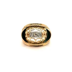 Bague vintage or jaune et diamants