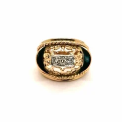Bague vintage or jaune et diamants