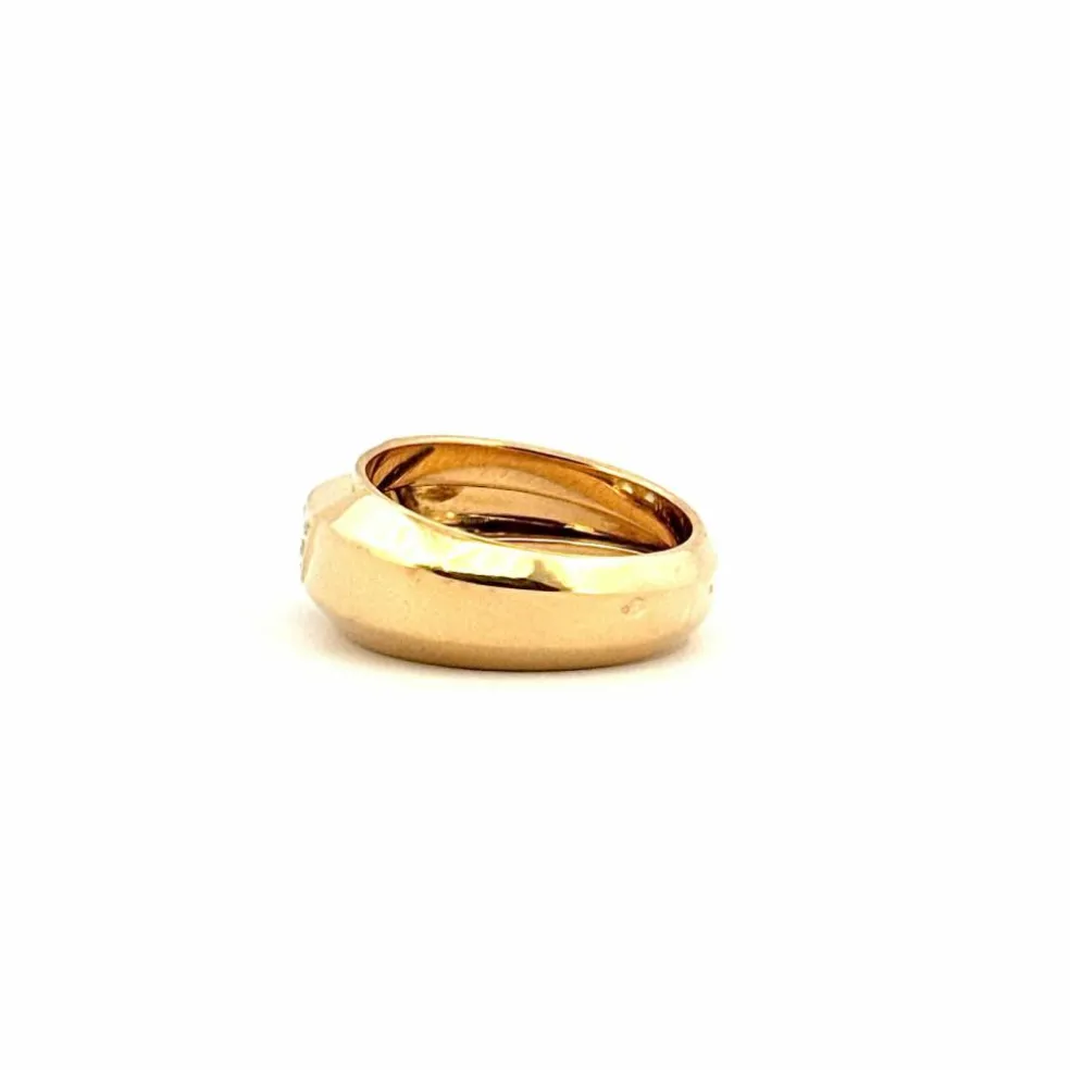 Bague vintage or jaune et diamants