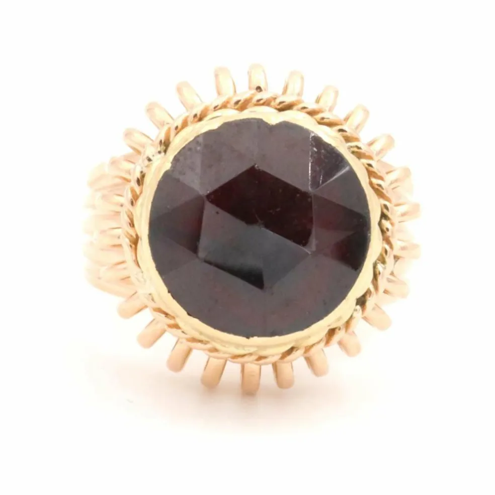 Bague Vintage Or jaune Grenat