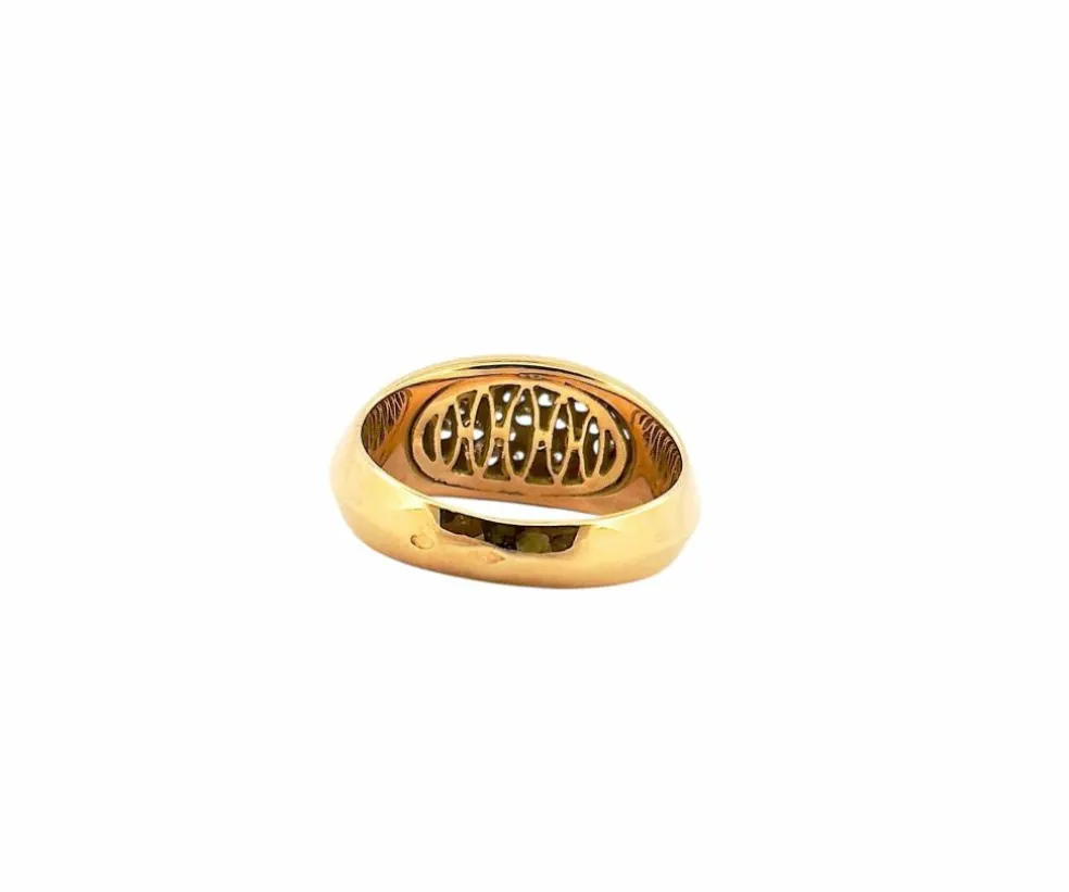 Bague vintage or massif 18 carats et diamants