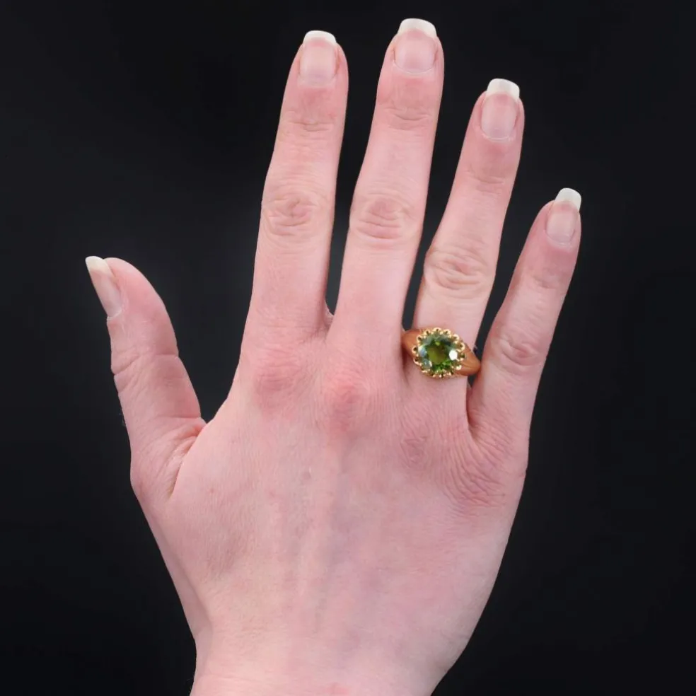 Bague vintage or péridot